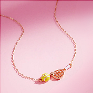 Tennis Racket Enamel Necklace