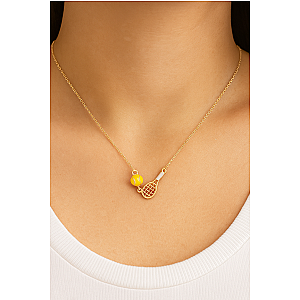 Tennis Racket Enamel Necklace