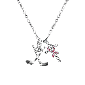 Golf Breast Cancer Ribbon Necklace