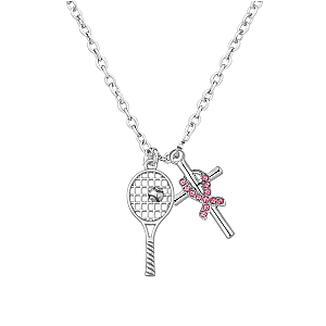 Tennis Breast Cancer Cross Necklace