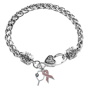 Pickleball Breast Cancer Ribbon Bracelet