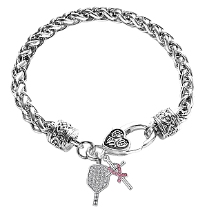 Pickleball Breast Cancer Cross Bracelet
