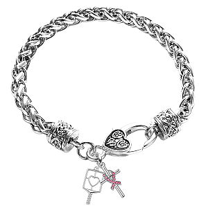 Pickleball Breast Cancer Cross Bracelet