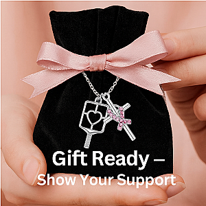 Pickleball Breast Cancer Cross Necklace