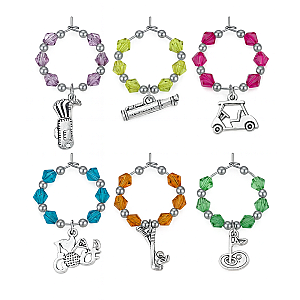 Golf Wine Charms- 6pc Set