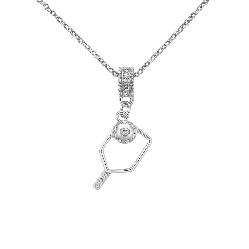 Pickleball CZ Bail Pendent-Pick Color