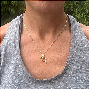 Pickleball CZ Bail Pendent-Pick Color