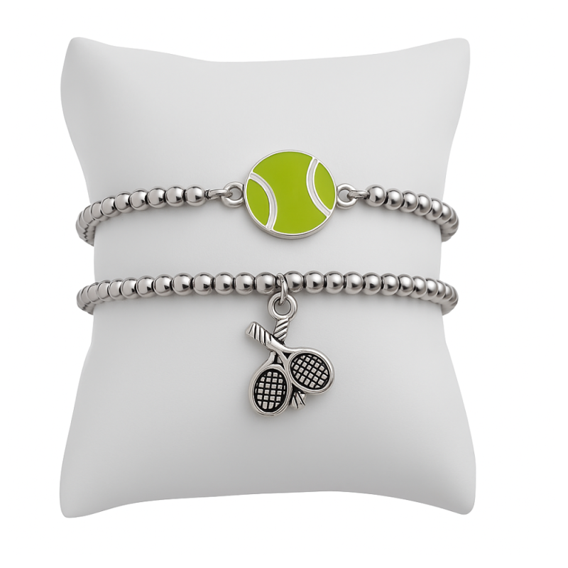 Tennis Beaded Bracelet 2pc Set