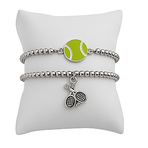 Tennis Beaded Bracelet 2pc Set