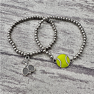 Tennis Beaded Bracelet 2pc Set