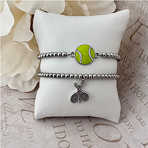 Tennis Beaded Bracelet 2pc Set