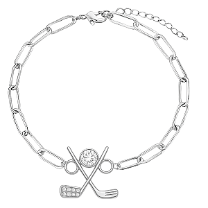 Silver Golf Paperclip Bracelet