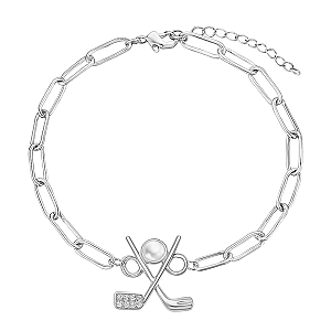 Silver Golf Paperclip Bracelet