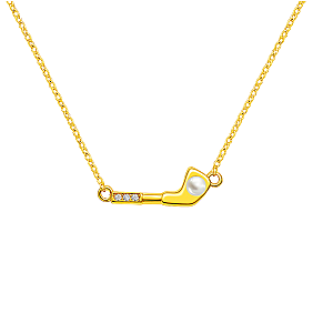 Golf Club Pearl Pendant Necklace