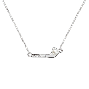 Golf Club Pearl Pendant Necklace