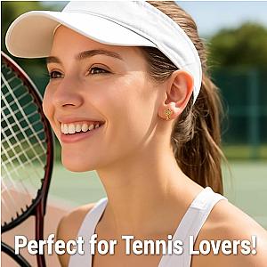 Tennis CZ Racket Stud Earrngs