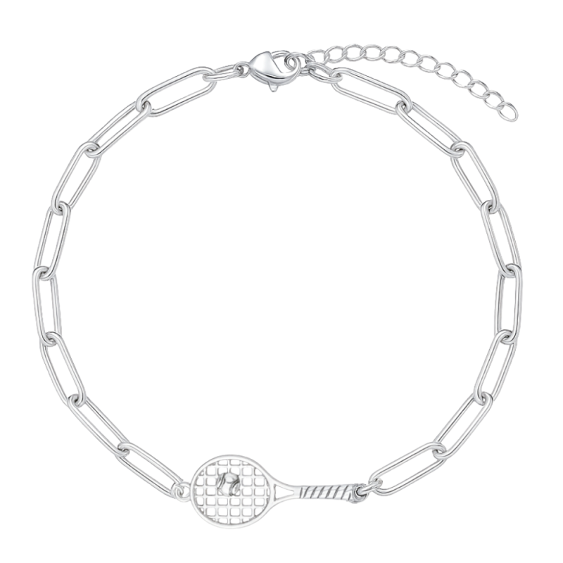 Silver Tennis Paperclip Bracelet