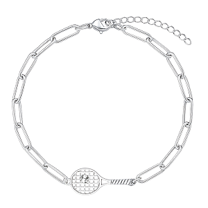Silver Tennis Paperclip Bracelet