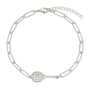 Silver Tennis Paperclip Bracelet