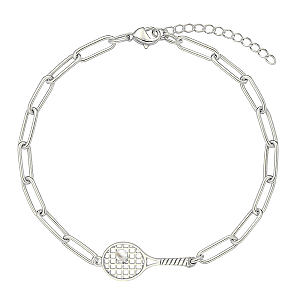 Silver Tennis Paperclip Bracelet