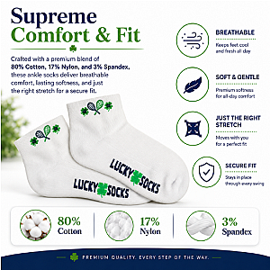 Tennis Embroidered Lucky Socks