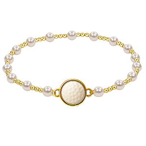 Golf Ball Pearl Two Tone Beaded Bracelet