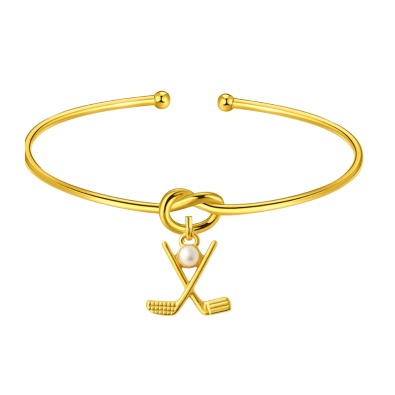Gold Golf Knot Charm Bracelet