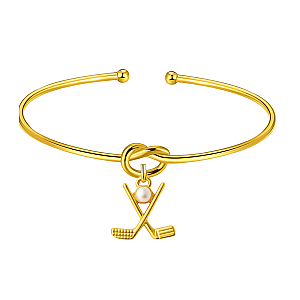 Gold Golf Knot Charm Bracelet