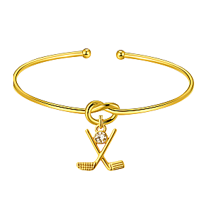 Gold Golf Knot Charm Bracelet