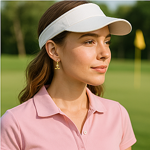 Golf Gold CZ Dangle Earrings