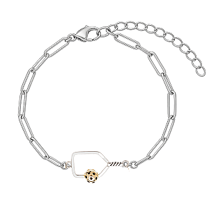 Pickleball Silver Paperclip Bracelet- Pick Style