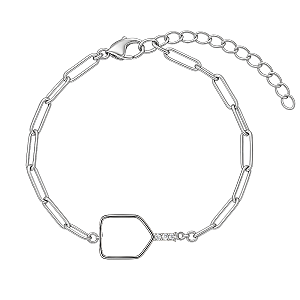 Pickleball Silver Paperclip Bracelet- Pick Style