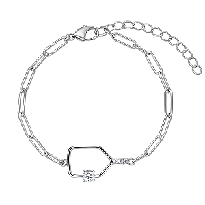 Pickleball Silver Paperclip Bracelet- Pick Style