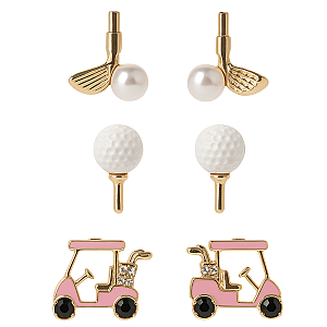 Golf Earrings- 3 pc Set