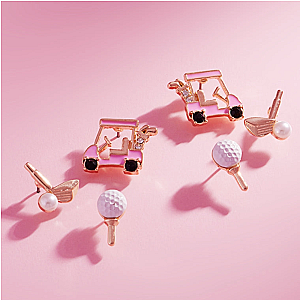 Golf Earrings- 3 pc Set