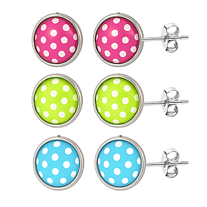 Pickleball Cabochon Stud Earrings