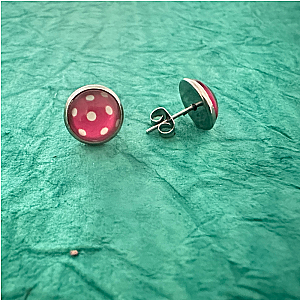 Pickleball Cabochon Stud Earrings