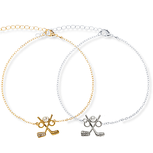 Golf Pearl Charm Chain Bracelet