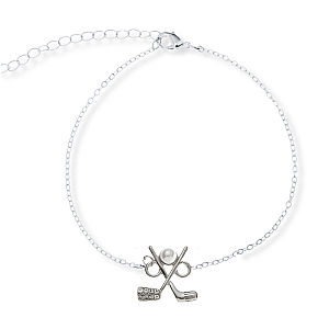 Golf Pearl Charm Chain Bracelet