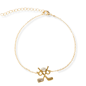 Golf Pearl Charm Chain Bracelet