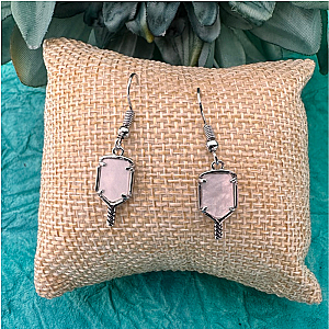 Silver Pickleball Mother of Pearl Dangle Earrings