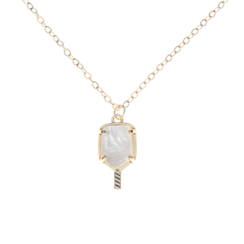 Pickleball Mother of Pearl Necklace- Pick Color