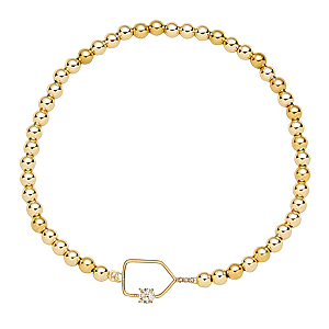 Pickleball Beaded CZ Stretch Bracelet