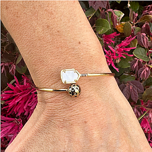 Pickleball Mother of Pearl Cuff Adjustable Bracelet