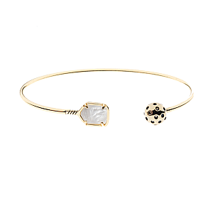 Pickleball Mother of Pearl Cuff Adjustable Bracelet