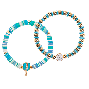 Pickleball Enamel Stretch Bracelet Sets