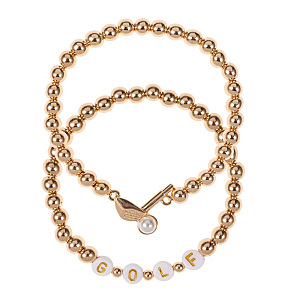 Golf Driver Pearl 2 Set Stretch Bracelet