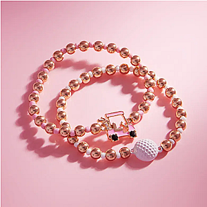 Golf Cart Enamel 2 Set Stretch Bracelet Set