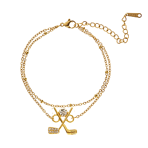 Gold Golf Double Chain Bracelet