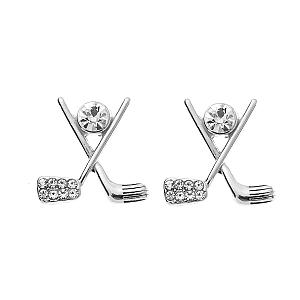 Golf CZ Stud 18K Plated Earrings- Pick Color